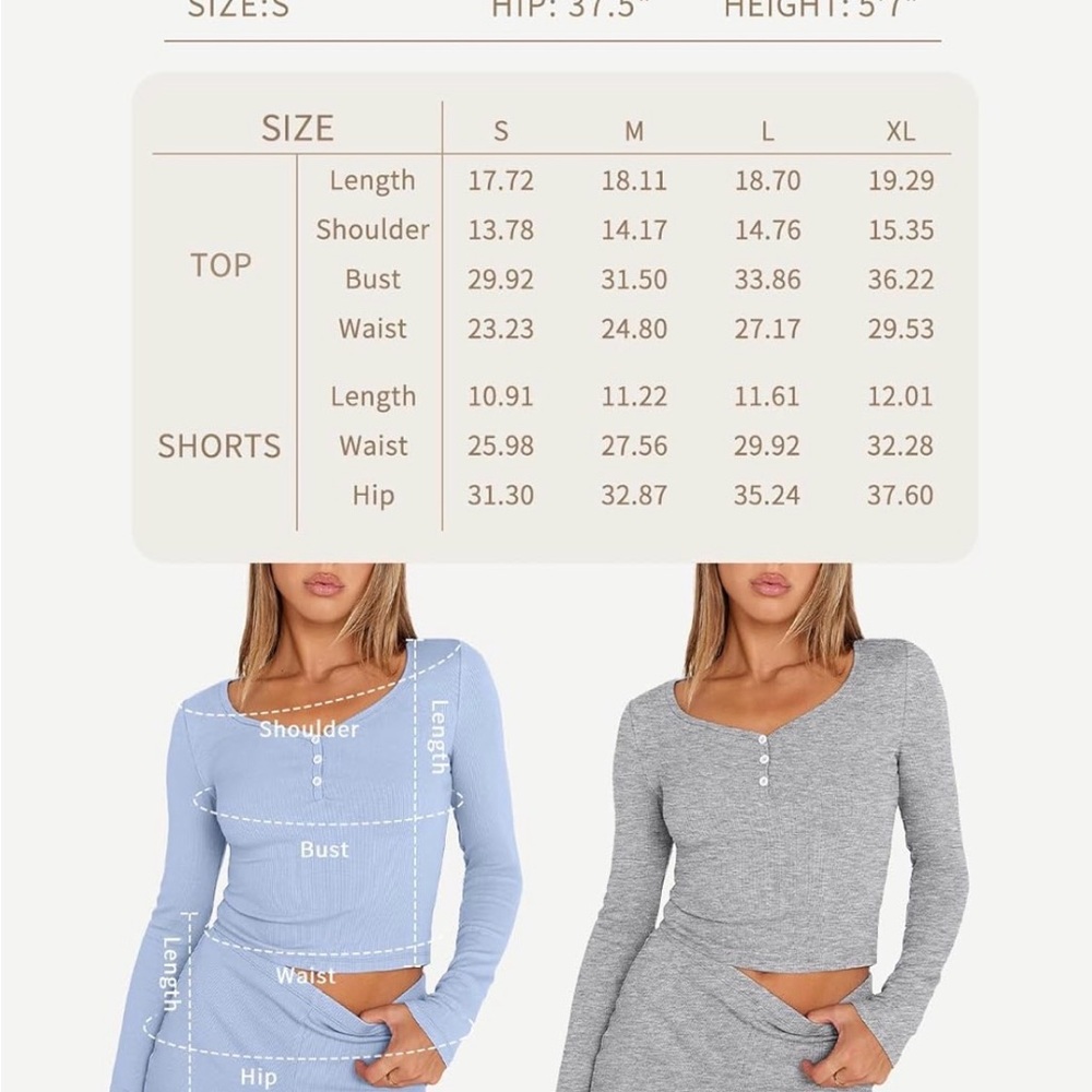 Women's Gray Long Sleeve Sleepwear Set - Picture 5 of 8